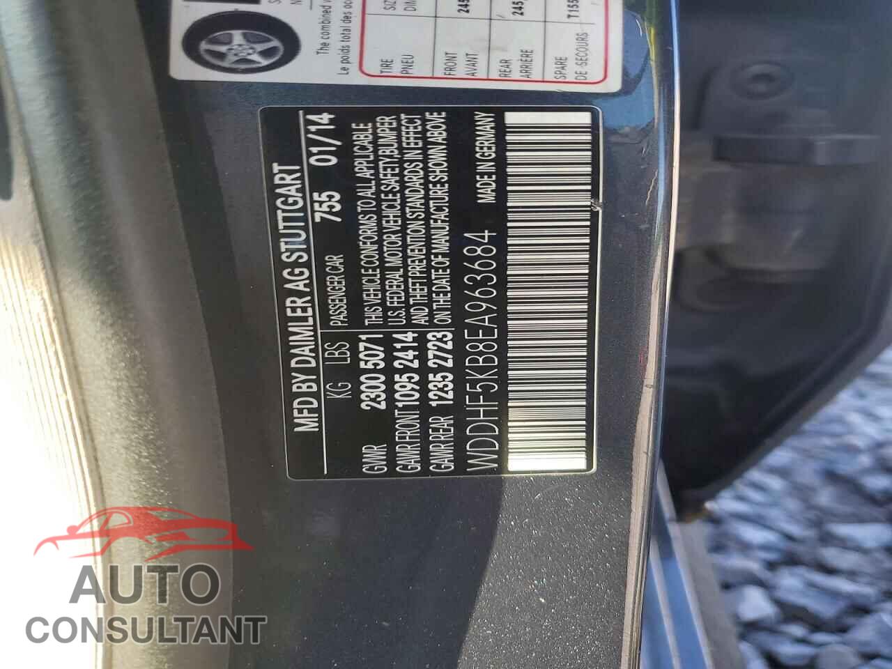 MERCEDES-BENZ E-CLASS 2014 - WDDHF5KB8EA963684