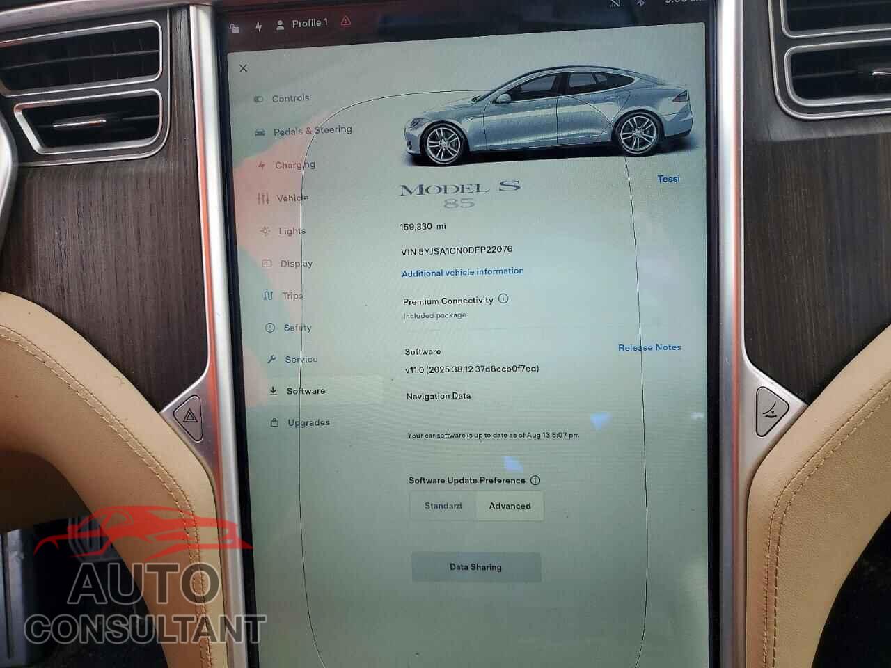 TESLA MODEL S 2013 - 5YJSA1CN0DFP22076