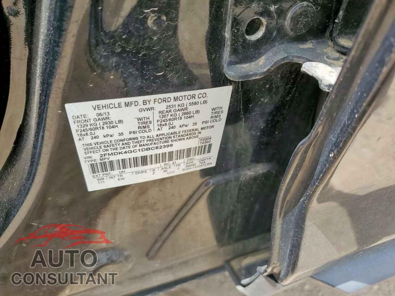 FORD EDGE 2013 - 2FMDK4GC1DBC62399