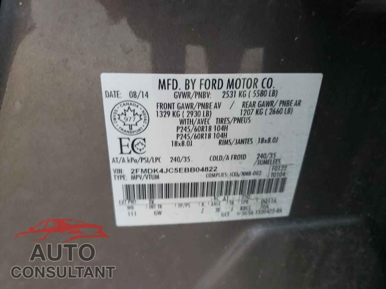FORD EDGE 2014 - 2FMDK4JC5EBB04822