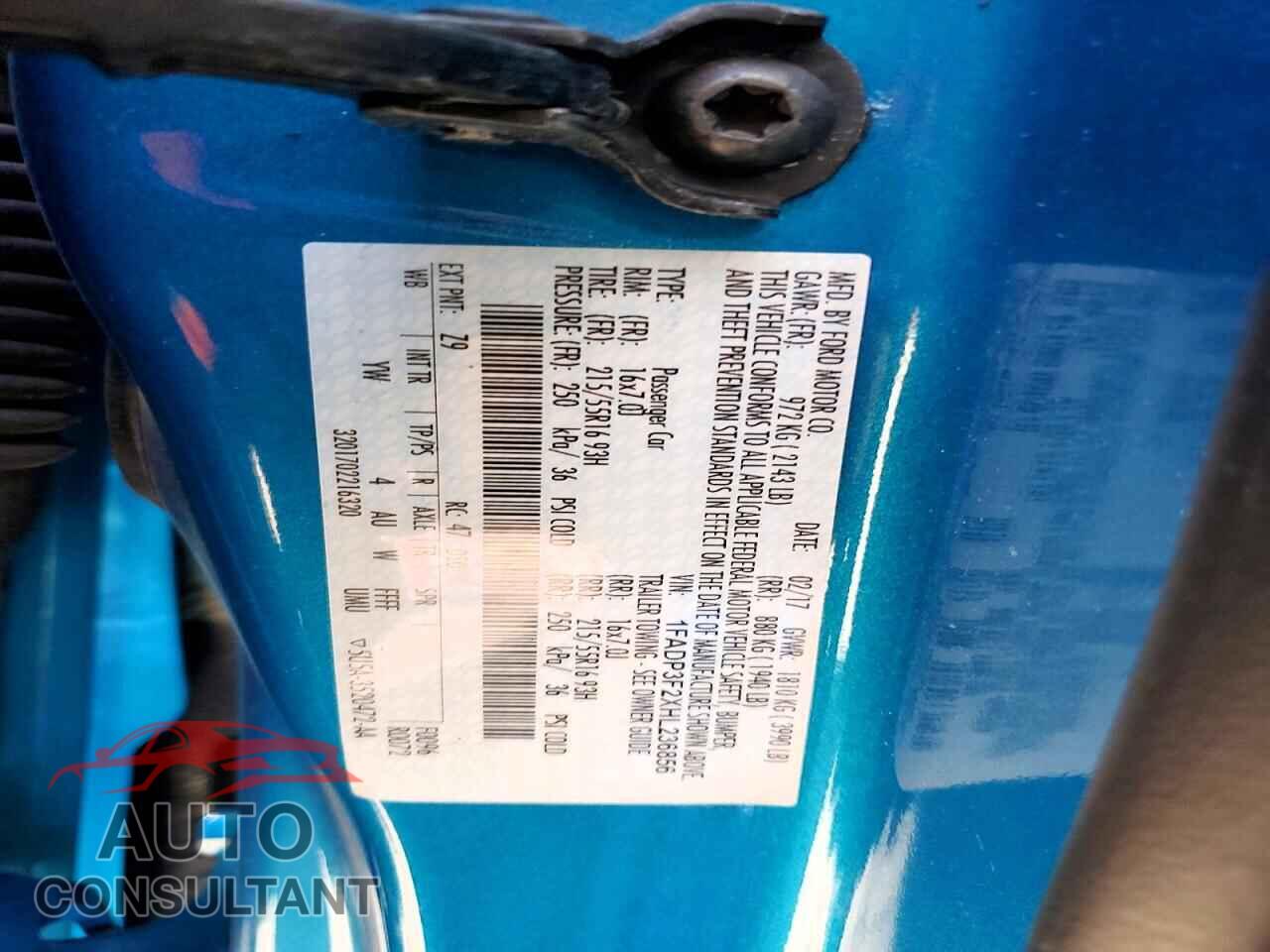 FORD FOCUS 2017 - 1FADP3F2XHL236856