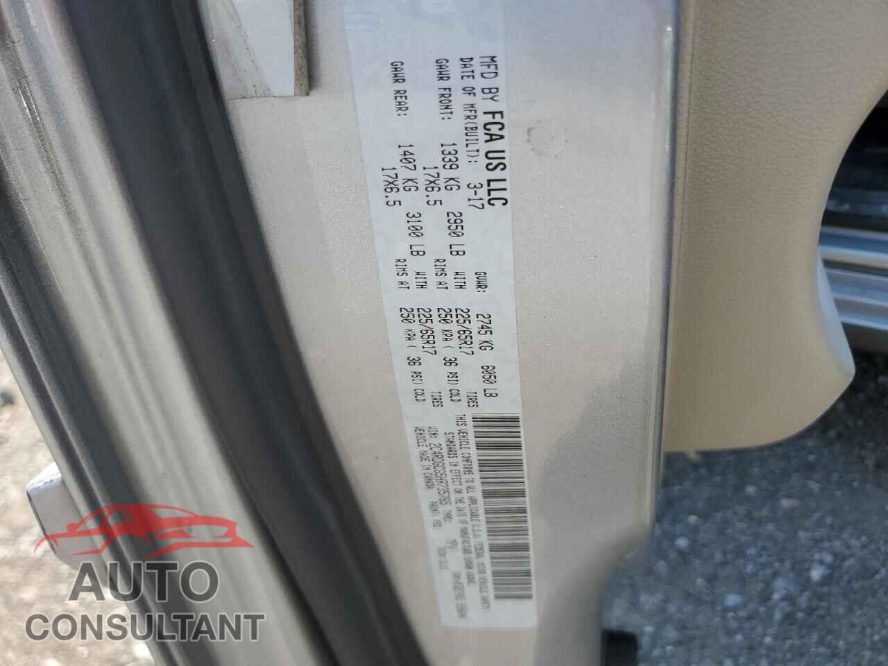 DODGE CARAVAN 2017 - 2C4RDGCG5HR735765
