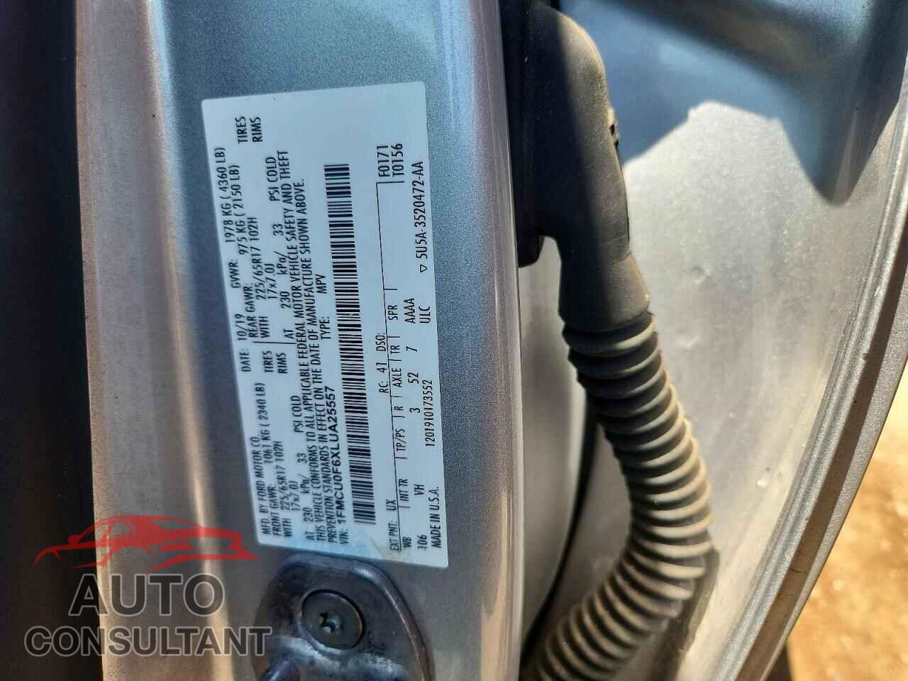 FORD ESCAPE 2020 - 1FMCU0F6XLUA25557