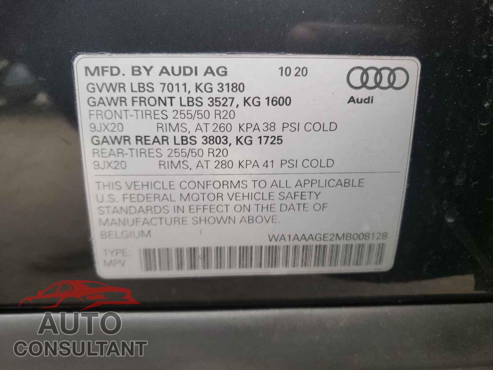 AUDI E-TRON 2021 - WA1AAAGE2MB008128
