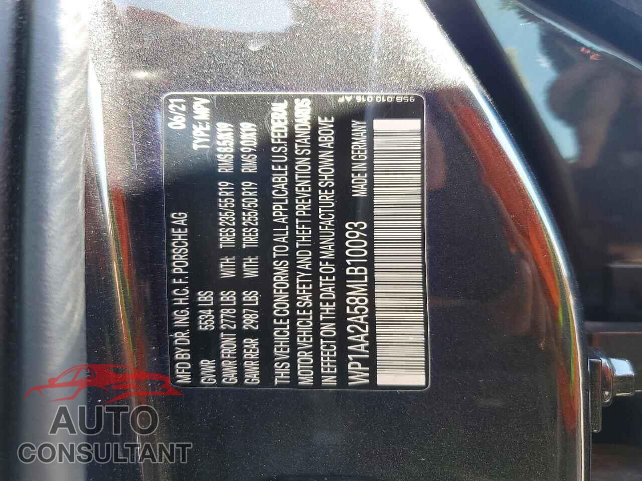 PORSCHE MACAN 2021 - WP1AA2A58MLB10093