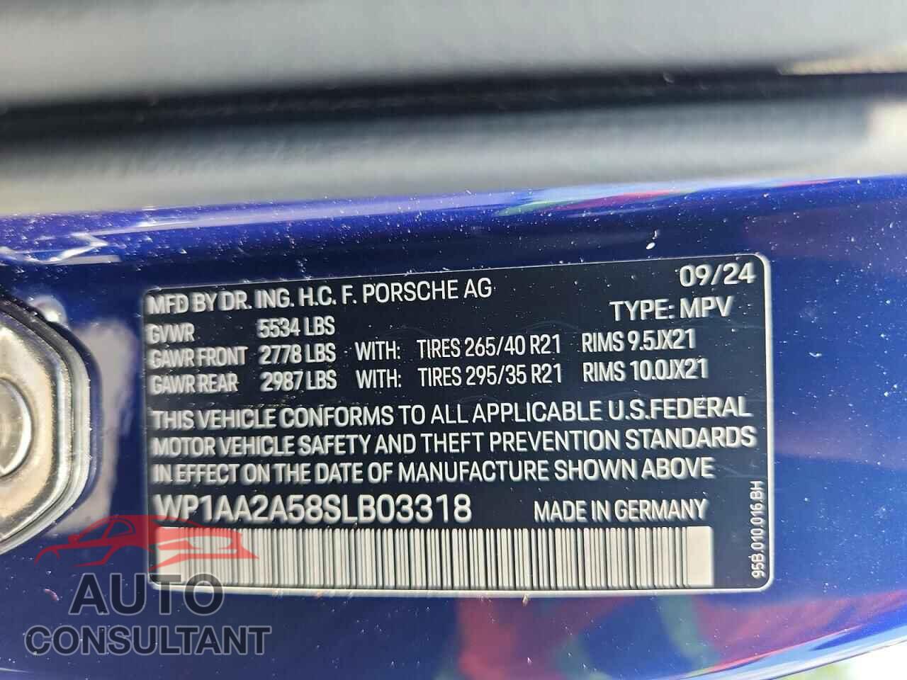 PORSCHE MACAN 2025 - WP1AA2A58SLB03318