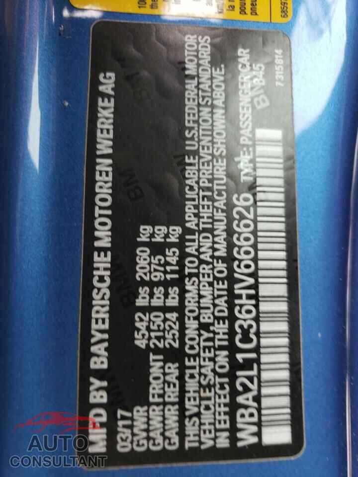 BMW M2 2017 - WBA2L1C36HV666626