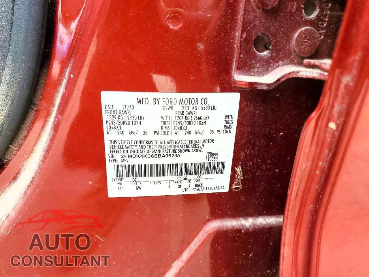 FORD EDGE 2014 - 2FMDK4KC6EBA06235