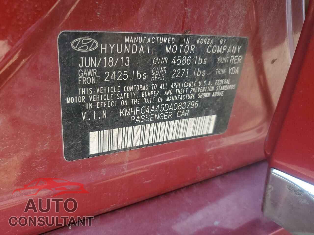 HYUNDAI SONATA 2013 - KMHEC4A45DA083796