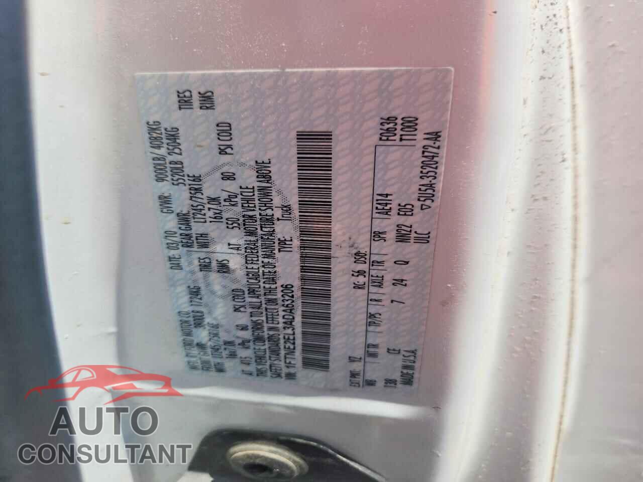 FORD ECONOLINE 2010 - 1FTNE2EL3ADA63206