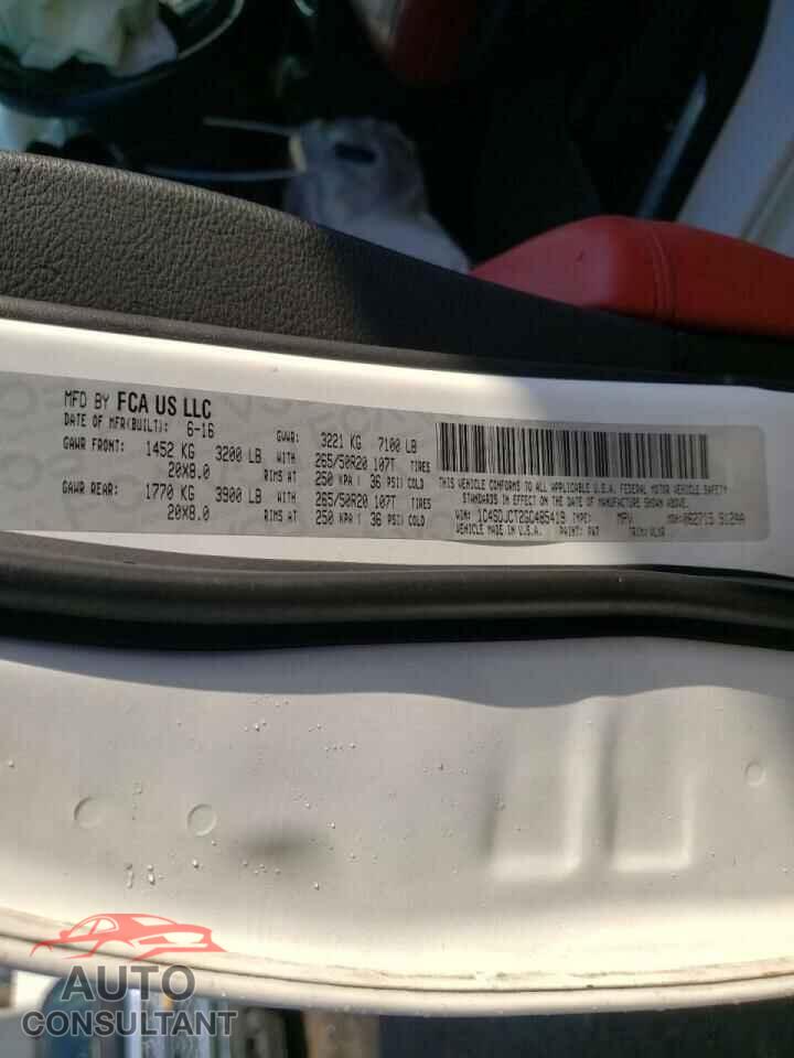 DODGE DURANGO 2016 - 1C4SDJCT2GC485419