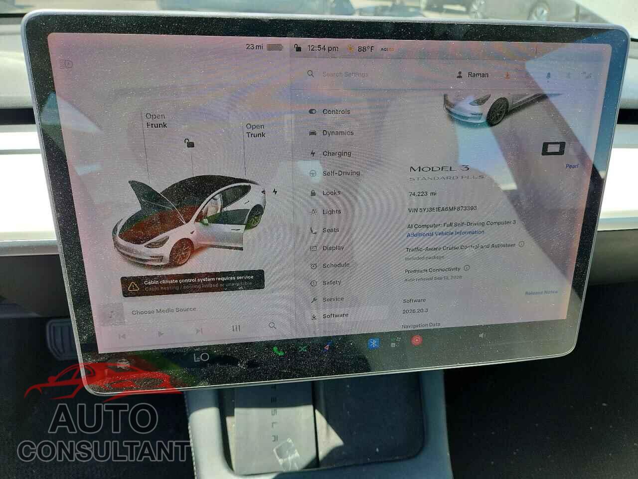TESLA MODEL 3 2021 - 5YJ3E1EA6MF873393