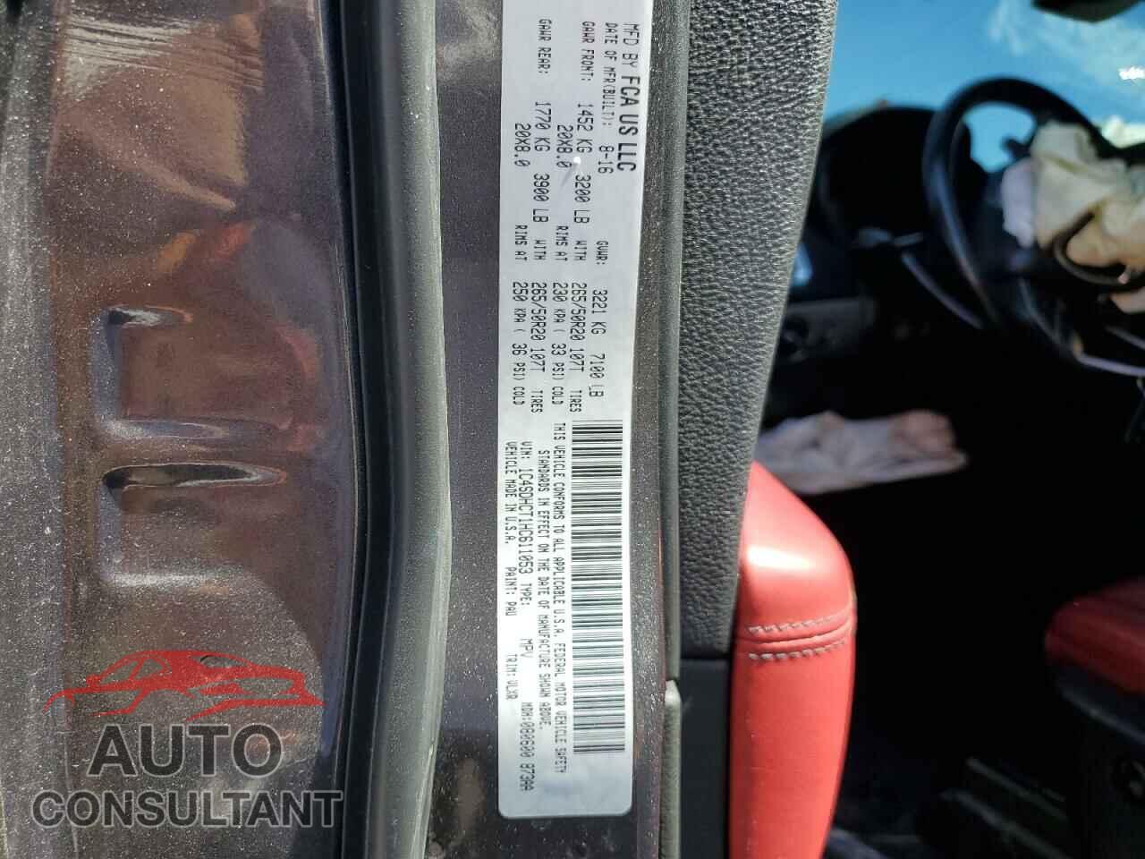 DODGE DURANGO 2017 - 1C4SDHCT1HC611053