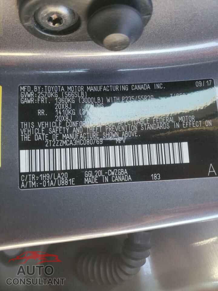 LEXUS RX350 2017 - 2T2ZZMCA3HC080769