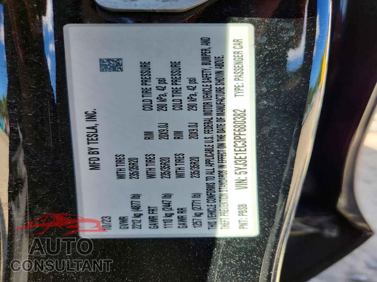 TESLA MODEL 3 2023 - 5YJ3E1EC3PF680382