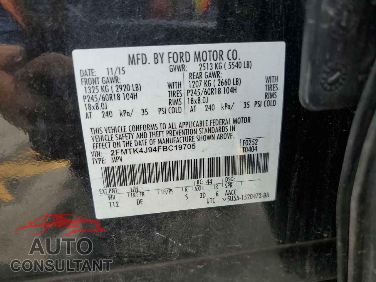 FORD EDGE 2015 - 2FMTK4J94FBC19705