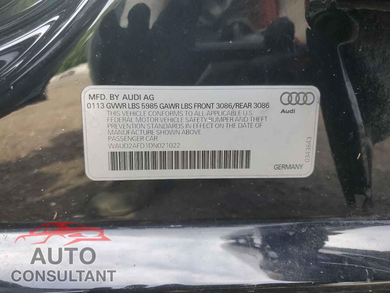 AUDI S8 2013 - WAUD2AFD1DN021022