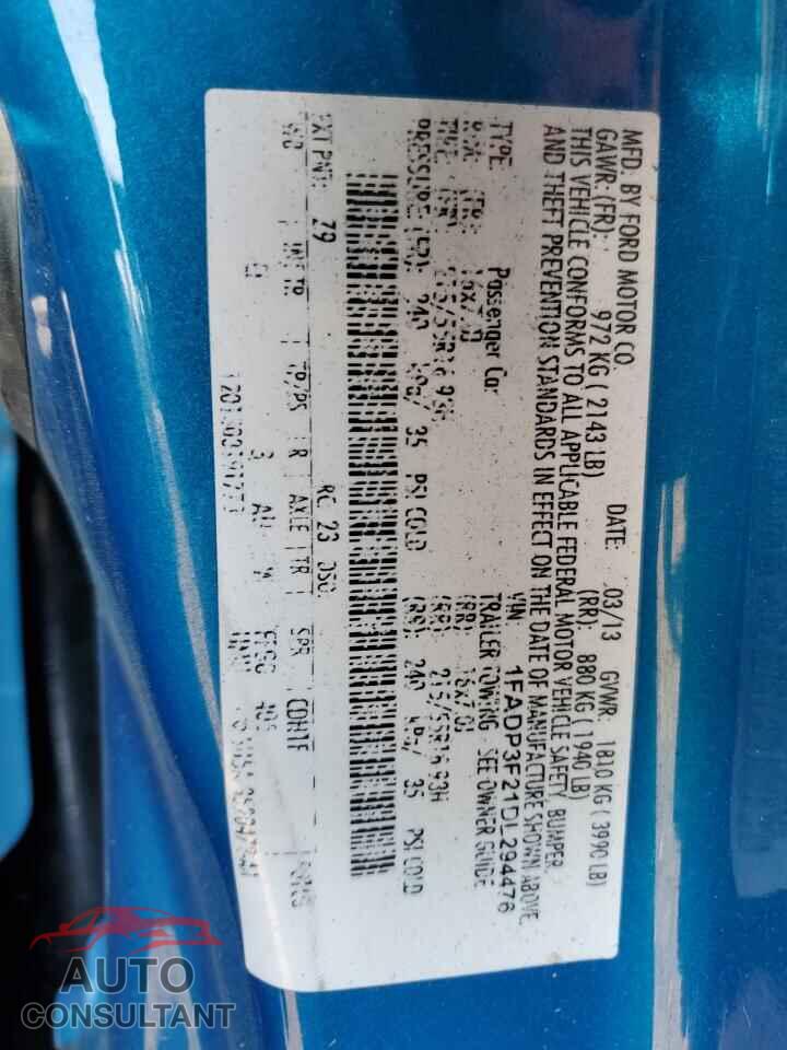 FORD FOCUS 2013 - 1FADP3F21DL294476