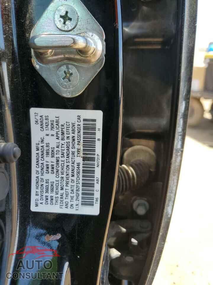 HONDA CIVIC 2012 - 2HGFB2F57CH565446