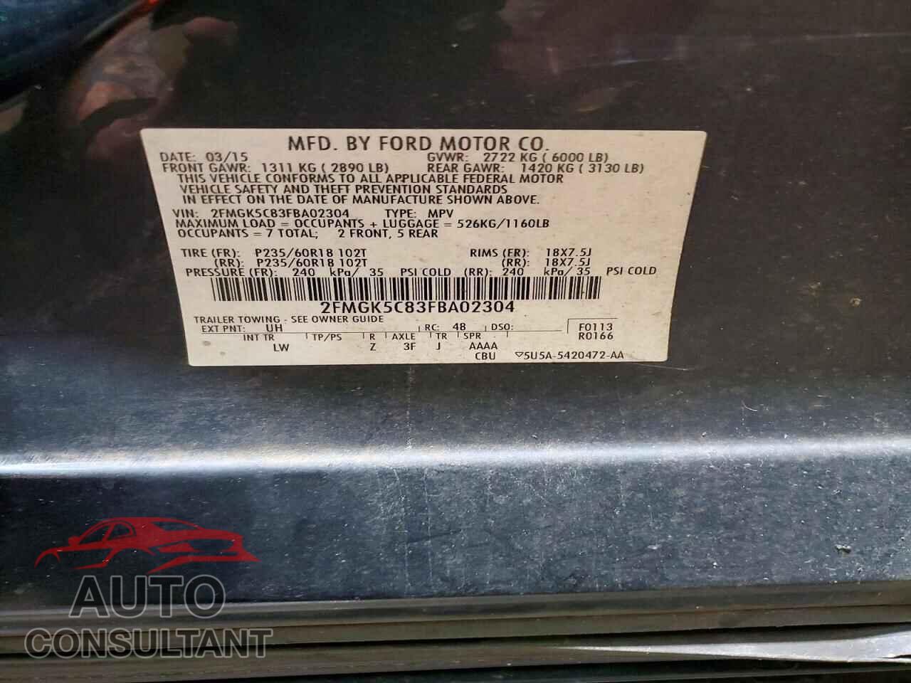 FORD FLEX 2015 - 2FMGK5C83FBA02304