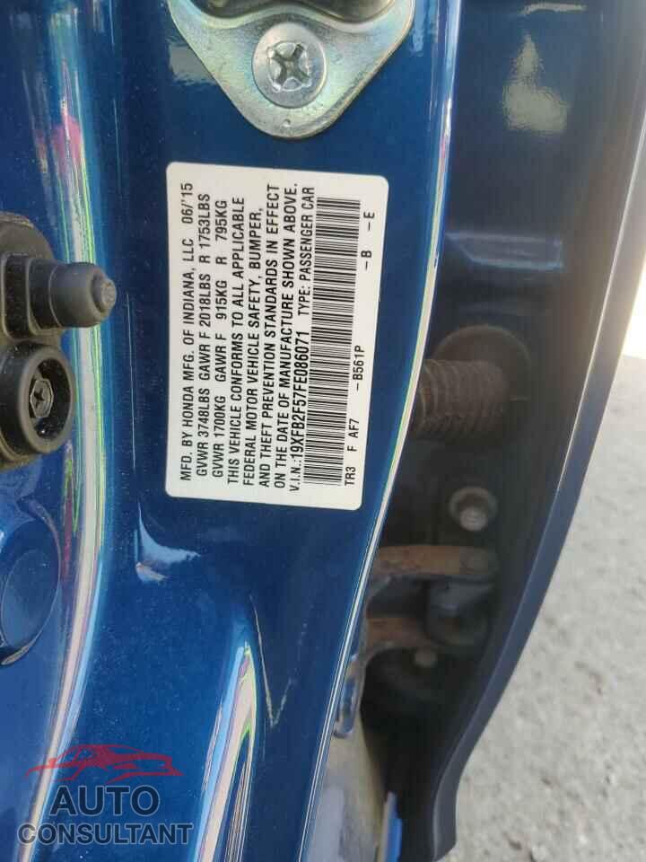 HONDA CIVIC 2015 - 19XFB2F57FE086071