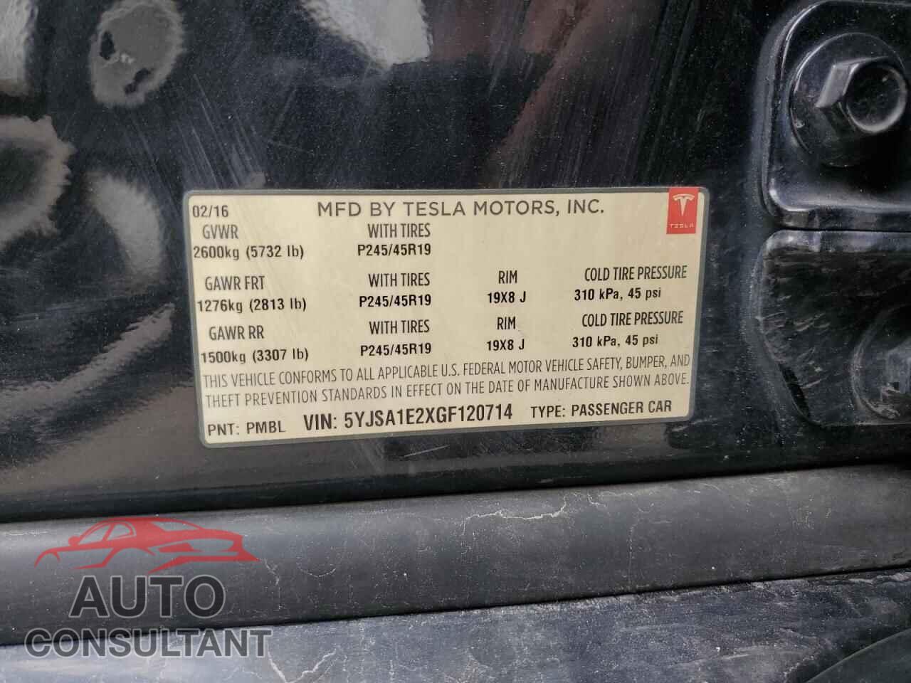 TESLA MODEL S 2016 - 5YJSA1E2XGF120714