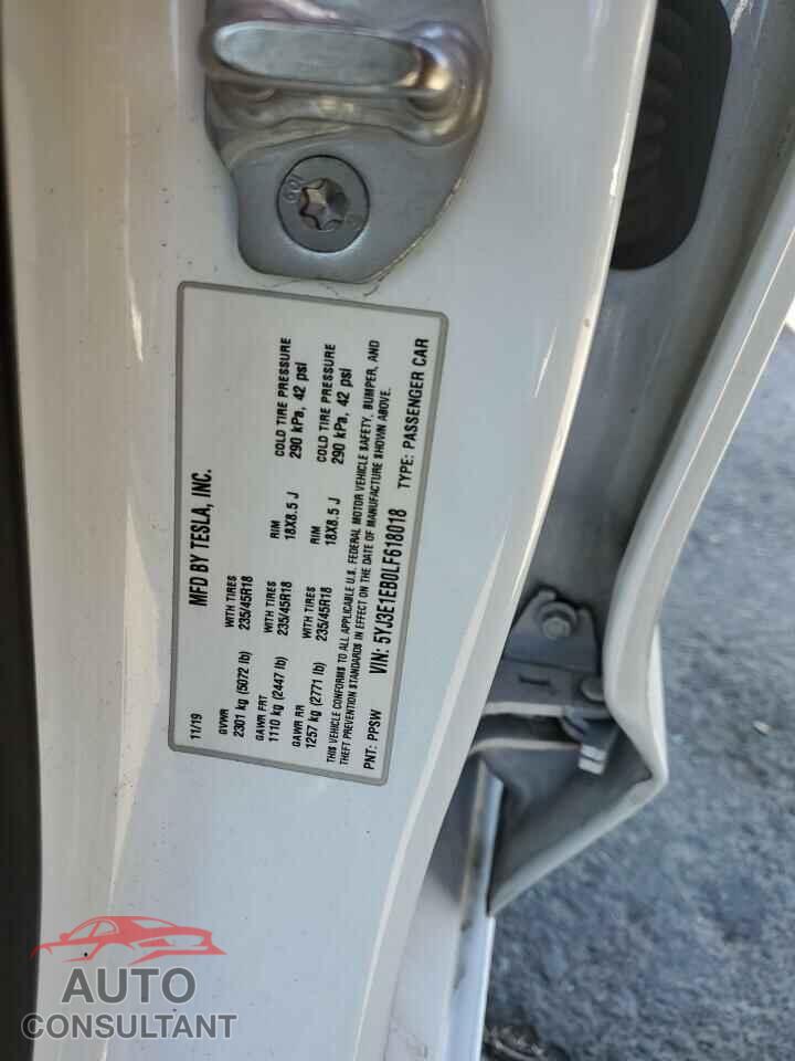 TESLA MODEL 3 2020 - 5YJ3E1EB0LF618018