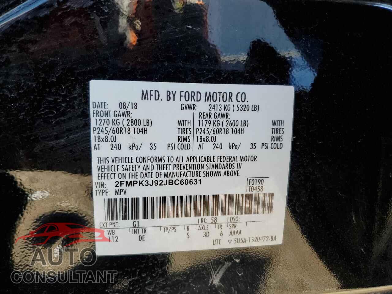 FORD EDGE 2018 - 2FMPK3J92JBC60631