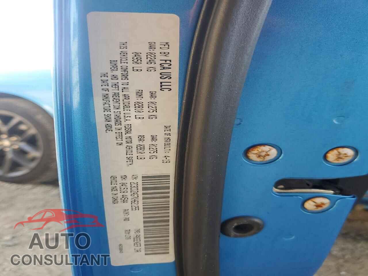 DODGE CHALLENGER 2019 - 2C3CDZAG7KH621255