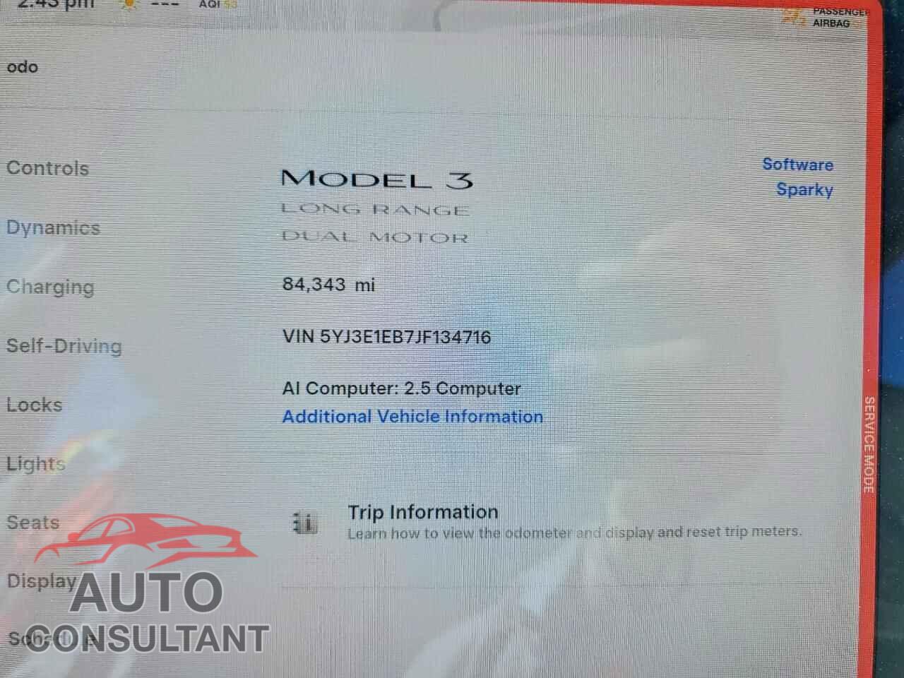 TESLA MODEL 3 2018 - 5YJ3E1EB7JF134716