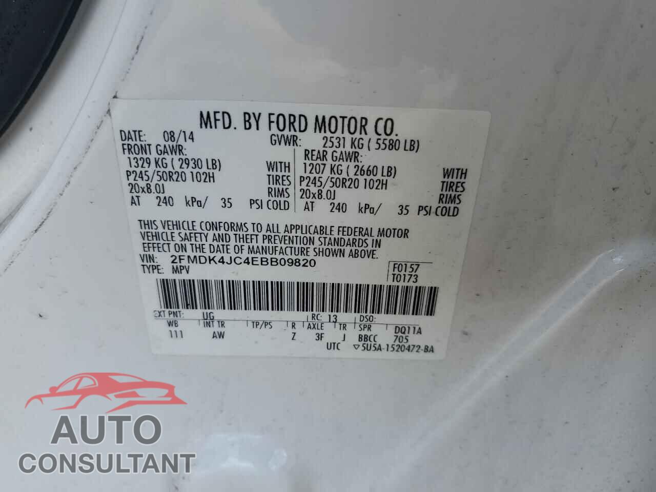 FORD EDGE 2014 - 2FMDK4JC4EBB09820