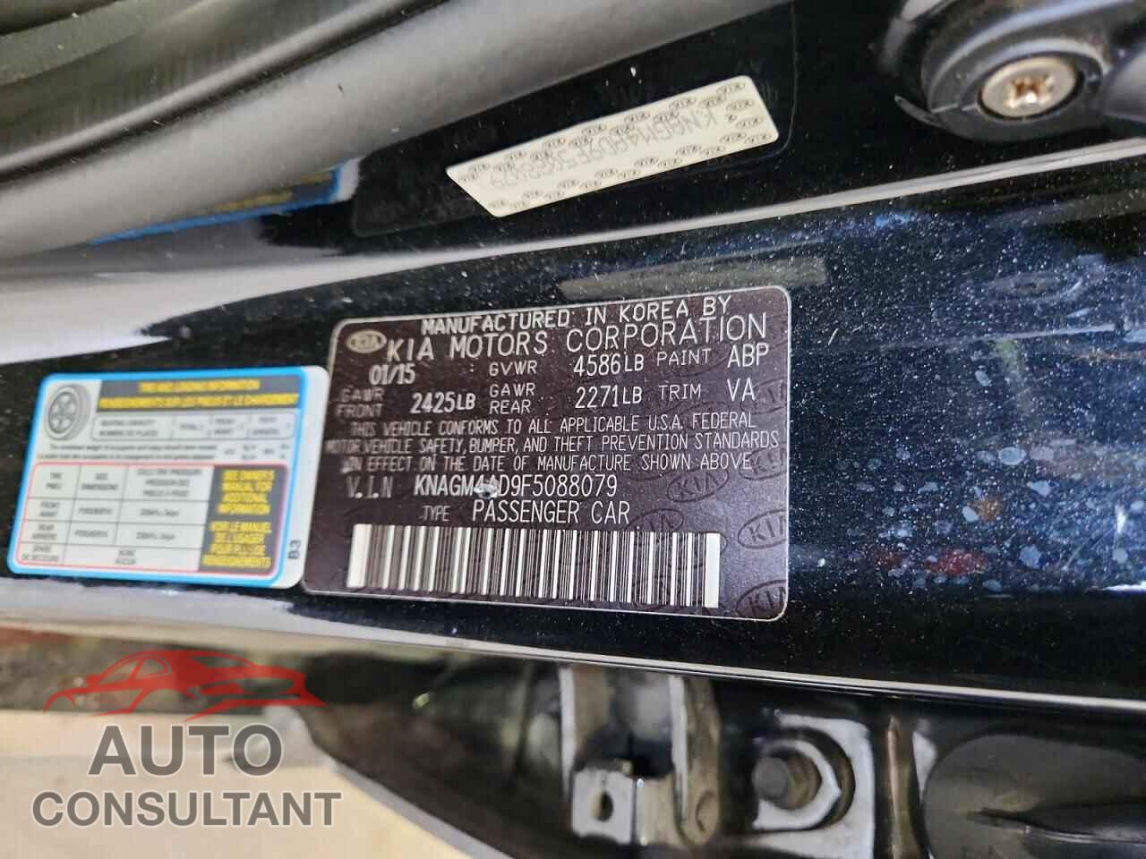KIA OPTIMA 2015 - KNAGM4AD9F5088079