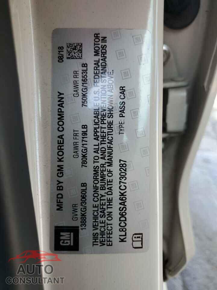 CHEVROLET SPARK 2019 - KL8CD6SA6KC730287