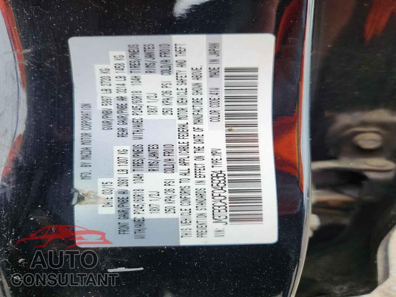 MAZDA CX-9 2015 - JM3TB3CA0F0459364