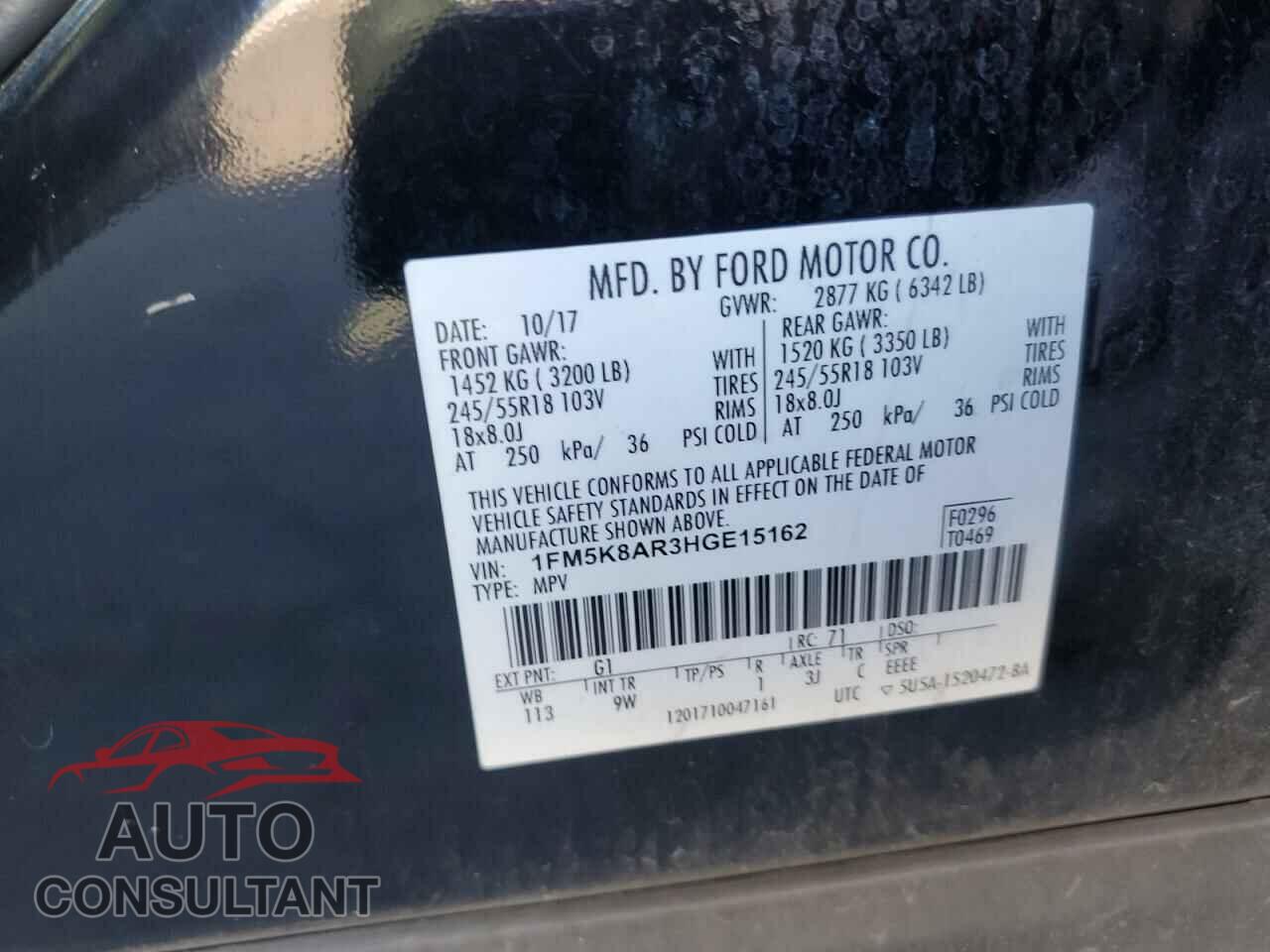 FORD EXPLORER 2017 - 1FM5K8AR3HGE15162