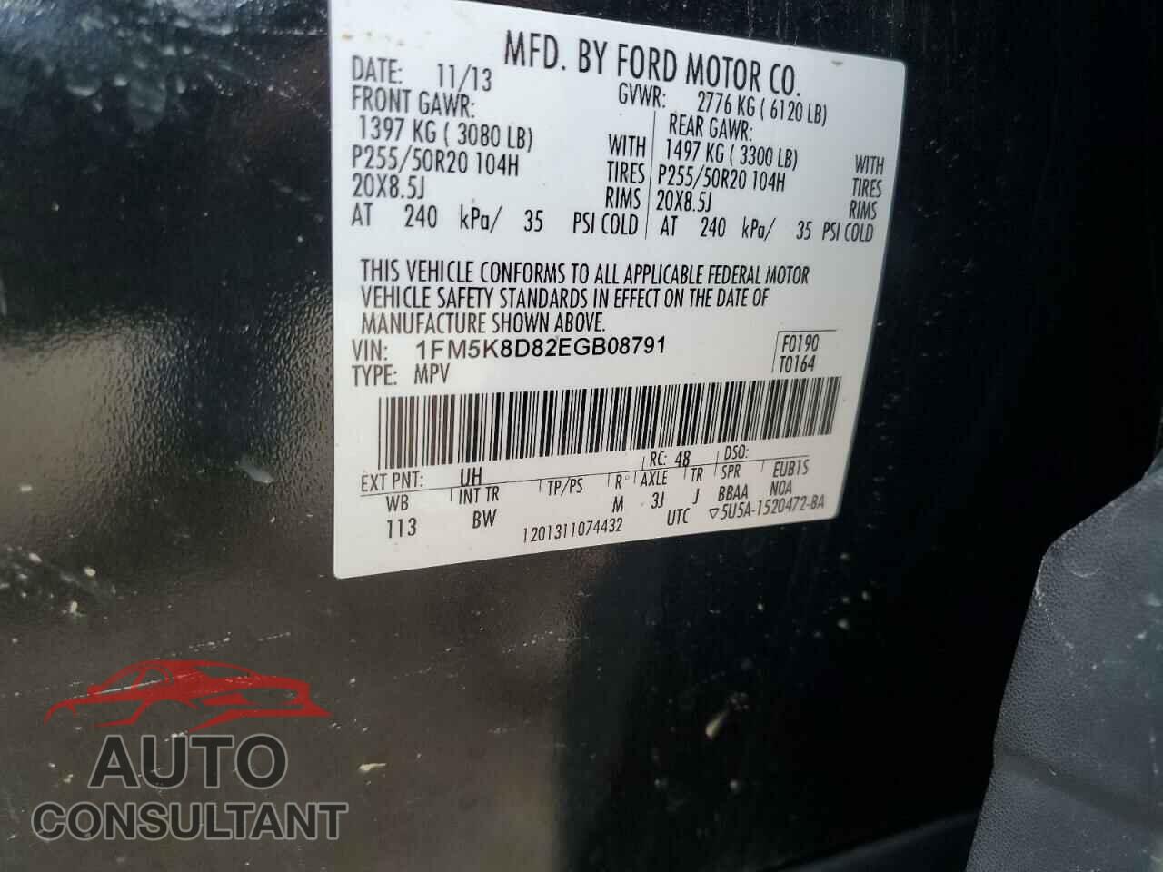 FORD EXPLORER 2014 - 1FM5K8D82EGB08791