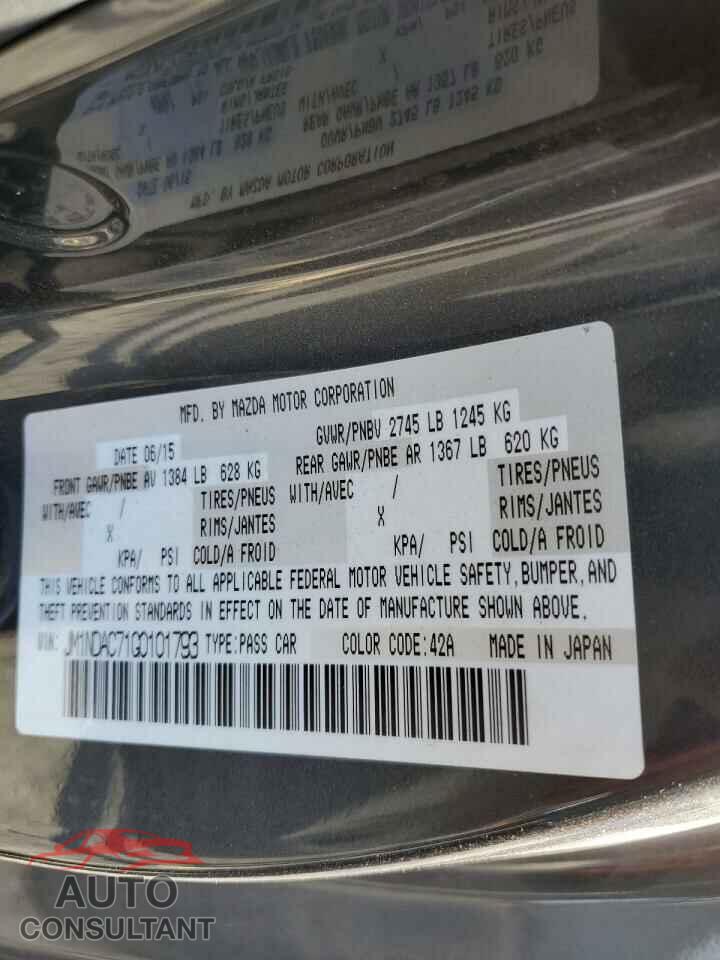 MAZDA MX5 2016 - JM1NDAC71G0101793