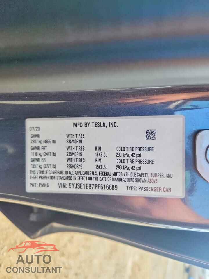 TESLA MODEL 3 2023 - 5YJ3E1EB7PF616689