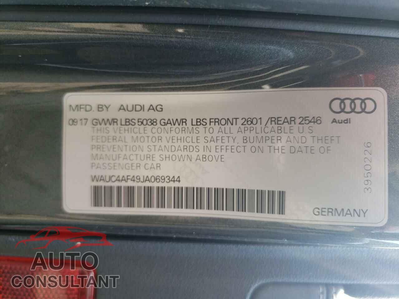 AUDI S4/RS4 2018 - WAUC4AF49JA069344