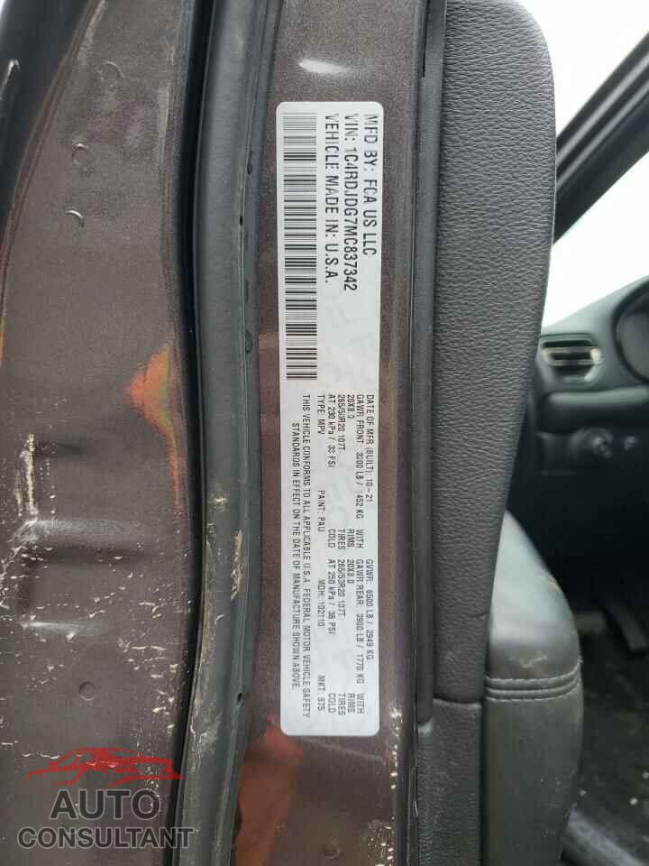 DODGE DURANGO 2021 - 1C4RDJDG7MC837342
