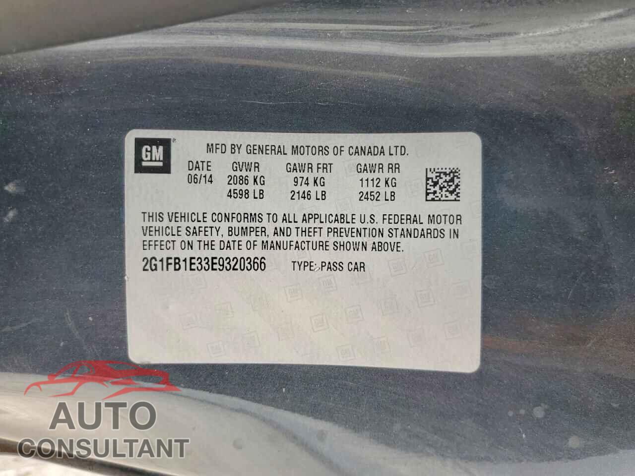 CHEVROLET CAMARO 2014 - 2G1FB1E33E9320366