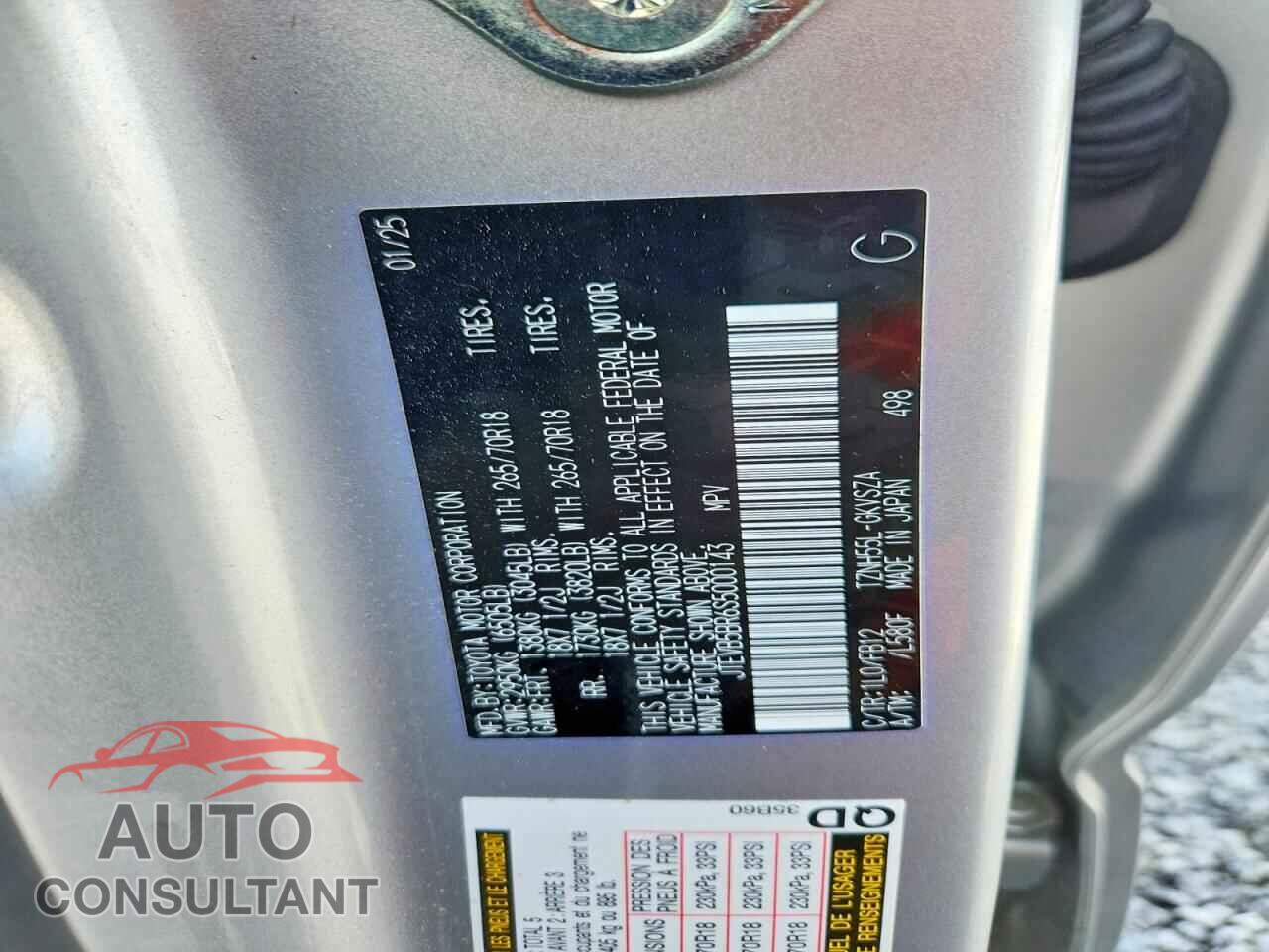 TOYOTA 4RUNNER 2025 - JTEVB5BR6S5000143