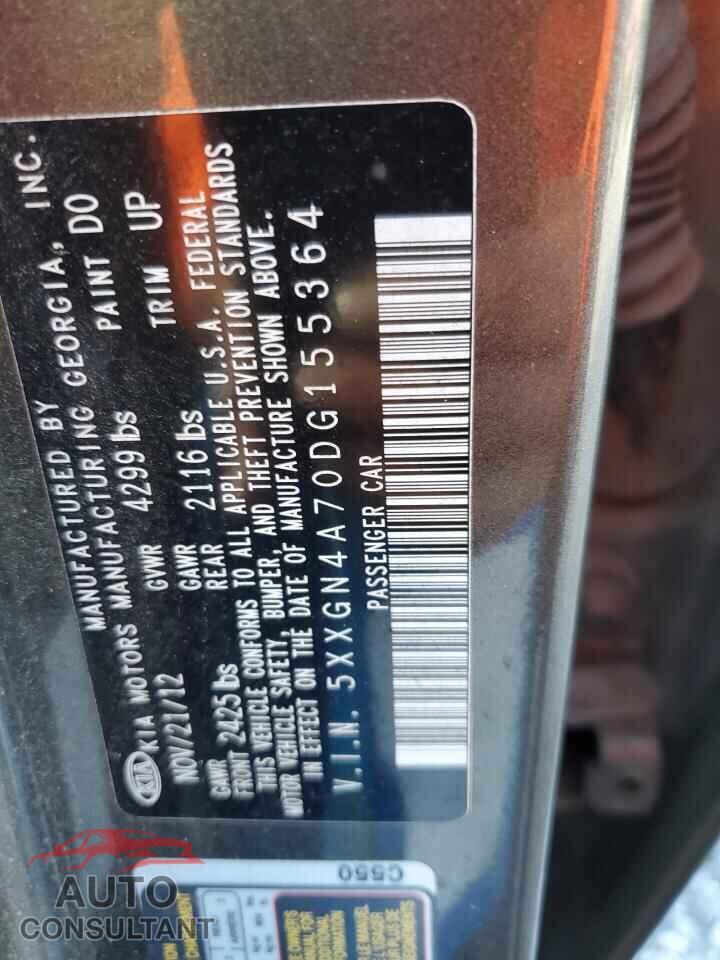 KIA OPTIMA 2013 - 5XXGN4A70DG155364