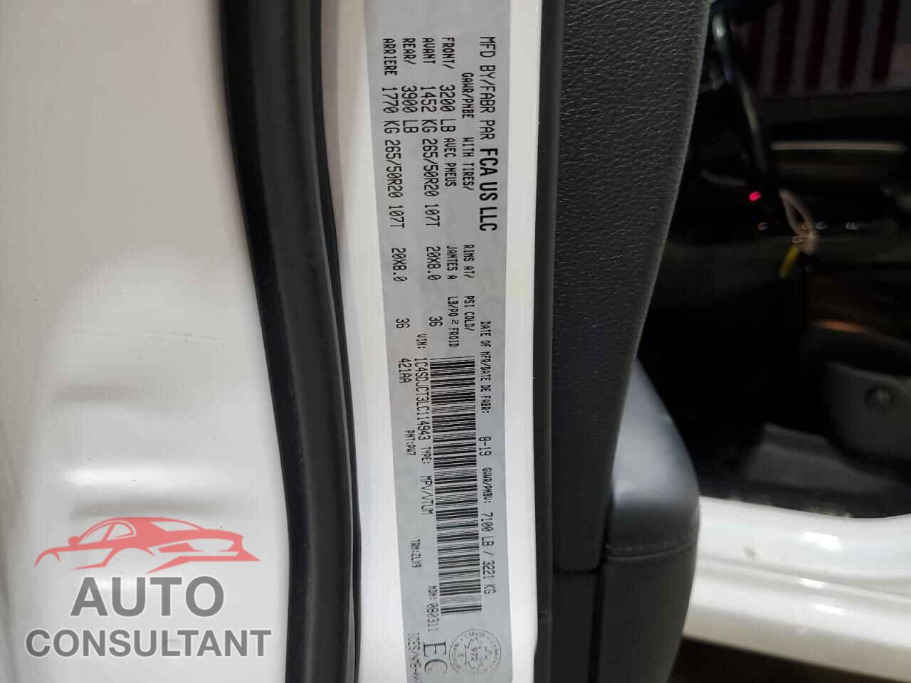 DODGE DURANGO 2020 - 1C4SDJCT3LC114943