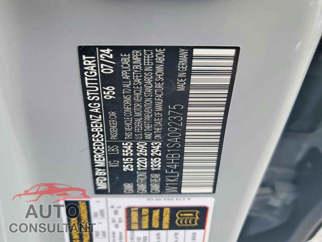 MERCEDES-BENZ E-CLASS 2025 - W1KLF4HB1SA092375