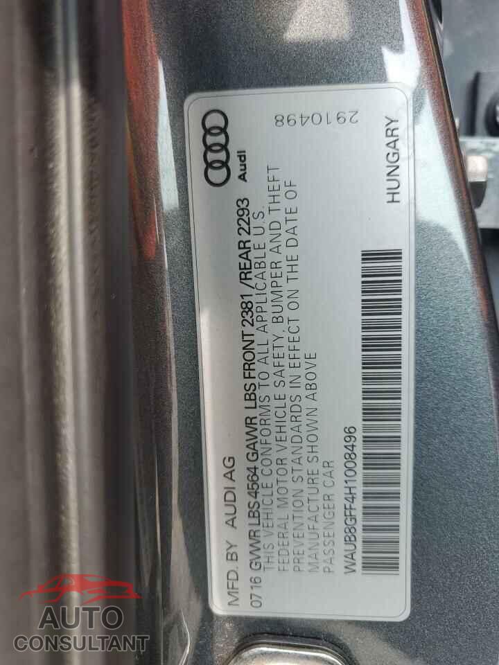 AUDI A3 2017 - WAUB8GFF4H1008496