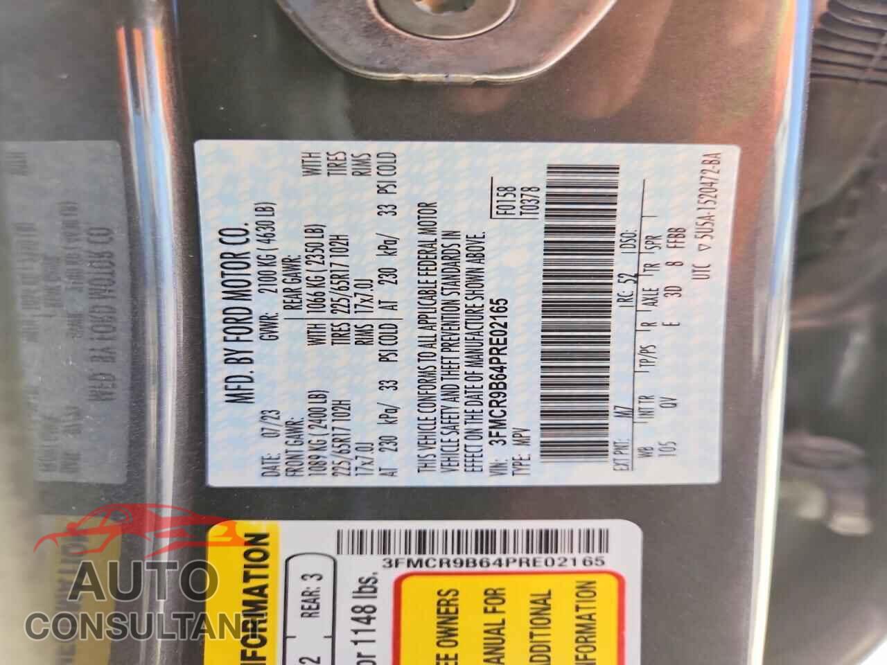 FORD BRONCO 2023 - 3FMCR9B64PRE02165