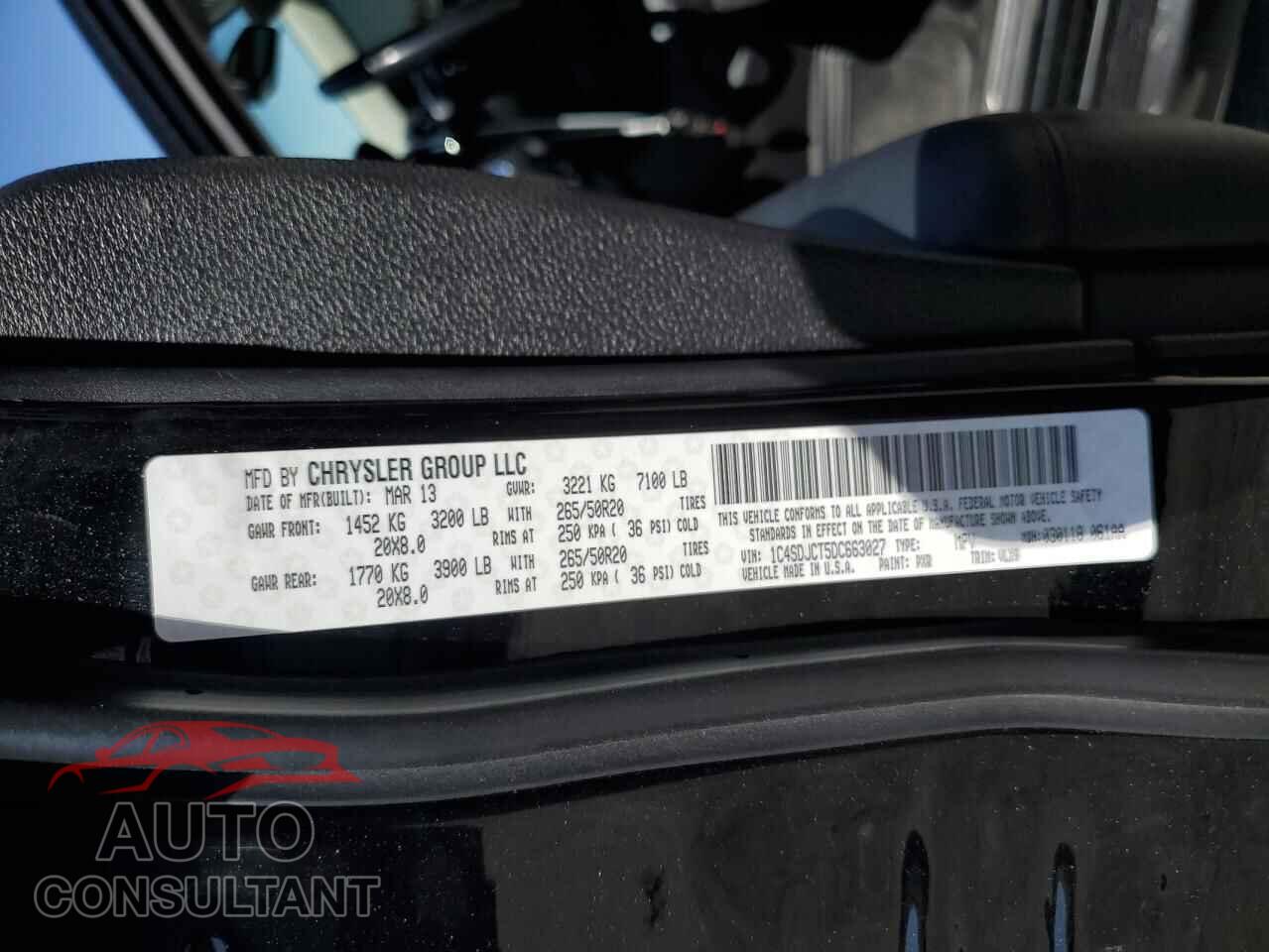 DODGE DURANGO 2013 - 1C4SDJCT5DC663027