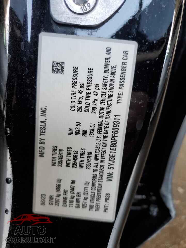 TESLA MODEL 3 2023 - 5YJ3E1EB0PF609311
