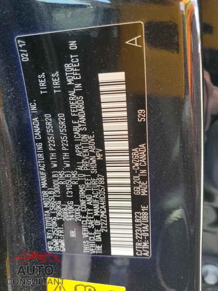 LEXUS RX350 2017 - 2T2ZZMCA4HC057887